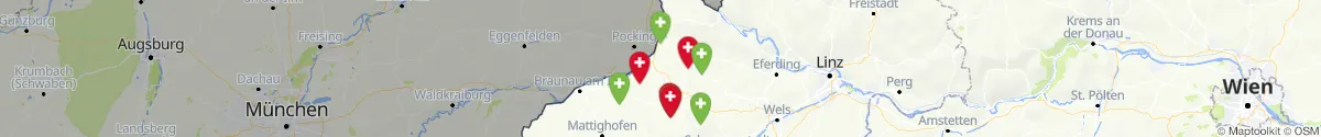 Kartenansicht für Apotheken-Notdienste in der Nähe von Utzenaich (Ried, Oberösterreich)